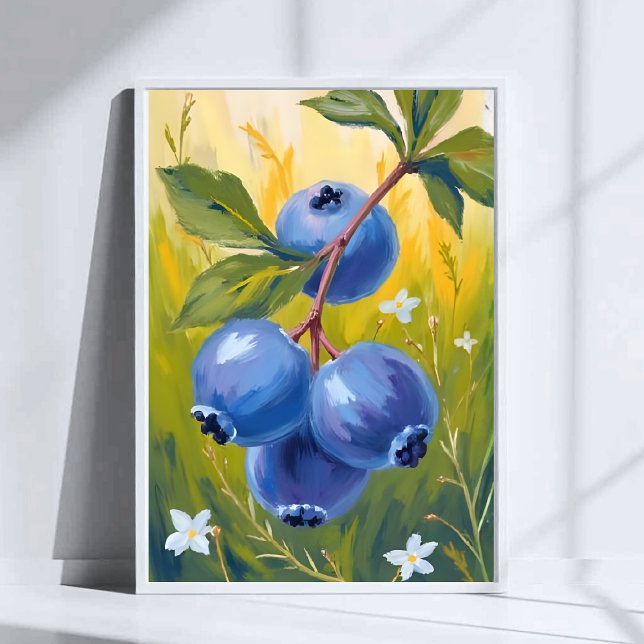 Blueberry Bush | Fruit Watercolor Painting Poster (Von Creator hochgeladen)