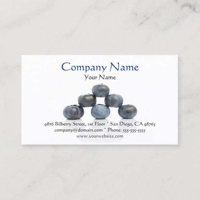 Blueberry Business Card Visitenkarte (Vorderseite)