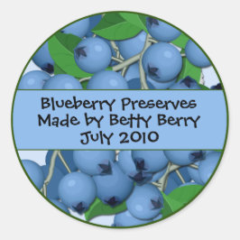 Blueberry Canning Label Runder Aufkleber