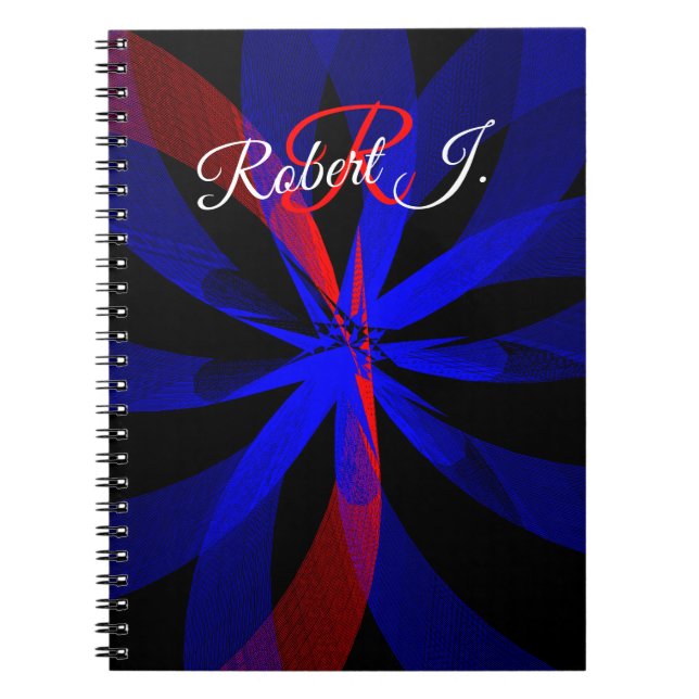 Blueberry Color Center Geometric Spiral Notebook Notizblock (Vorderseite)