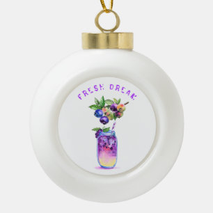 Blueberry Cool Drink Frucht Weihnachtsdekoration Keramik Kugel-Ornament