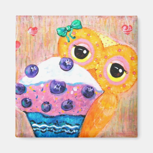 Blueberry Cupcake Liebe Magnet (Vorne)