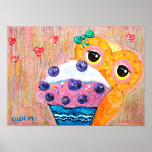 Blueberry Cupcake Liebe Poster