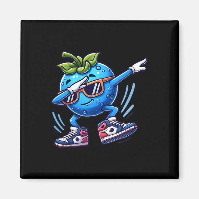 Blueberry Dabbing Dancing Blueberry Frucht Magnet (Vorne)