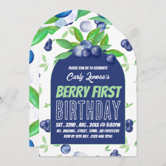 Blueberry Design, Einladung zum ersten Geburtstag 