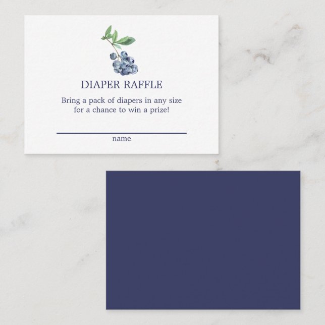 Blueberry Diaper Umschließungskarte Dusche Visitenkarte (Vorne/Hinten)