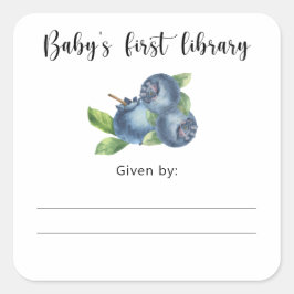 Blueberry - die erste Bibliothek für Säuglinge Quadratischer Aufkleber