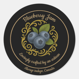 Blueberry Dream – Handgemachtes Marmeladenetikett Runder Aufkleber