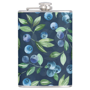 Blueberry dunkles Hintergrundmuster Flachmann