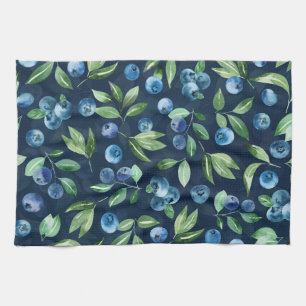 Blueberry dunkles Hintergrundmuster Geschirrtuch