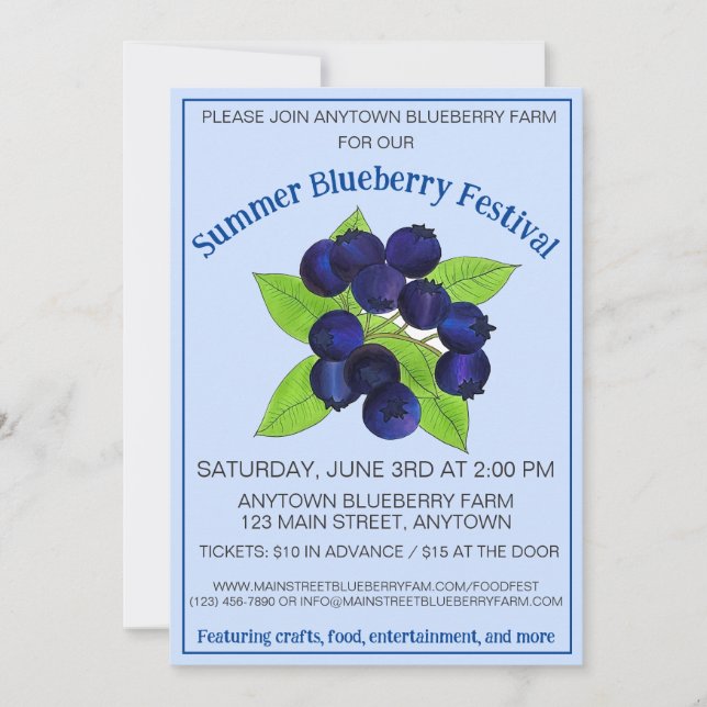 Blueberry Festival Maine Wild Blueberries Messe Einladung (Vorderseite)