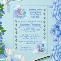 Blueberry Gnomes Baby Dusche Akryllische Einladung