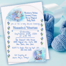 Blueberry Gnomes Baby Dusche Akryllische Einladung