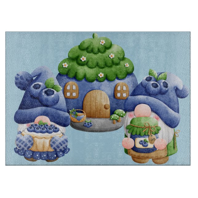 Blueberry Gnomes Cutting Board Schneidebrett (Vorderseite)