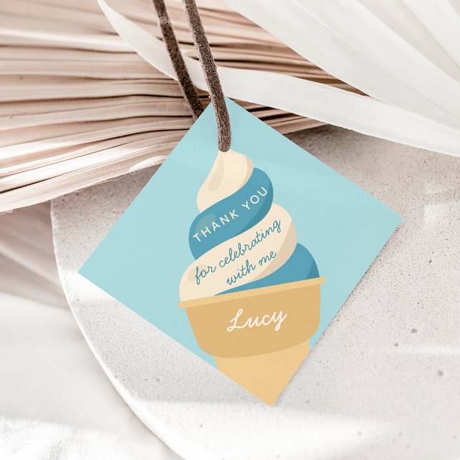 Blueberry Ice Cream Swirl Kindergeburtstag Vielen  Geschenkanhänger (Von Creator hochgeladen)