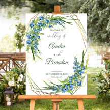 Blueberry Imitats Goldener Fotolaum Begrüßungszeic