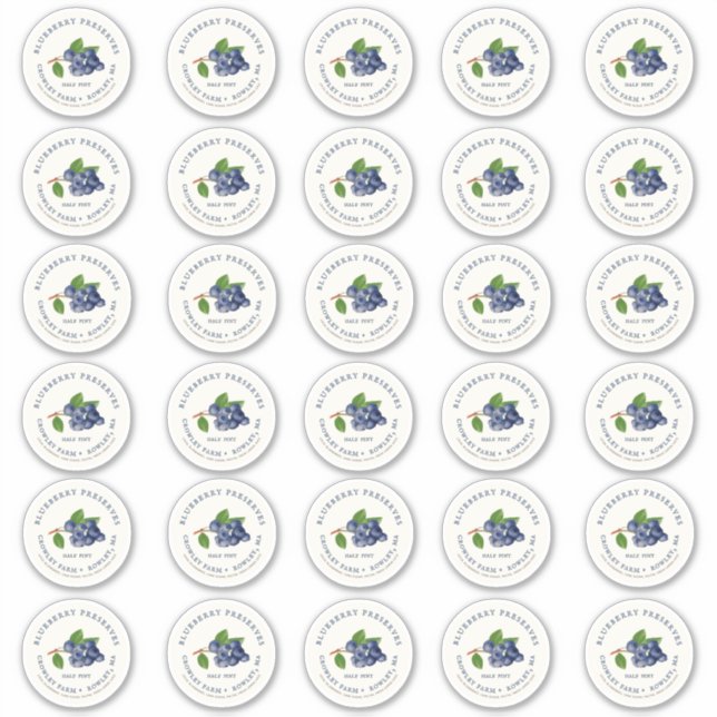 Blueberry Jam 2" Mason Jar Standard Lid Label (Vorderseite)