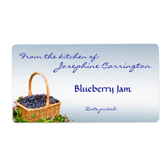 Blueberry Jam Canning Étiquettes (Devant)