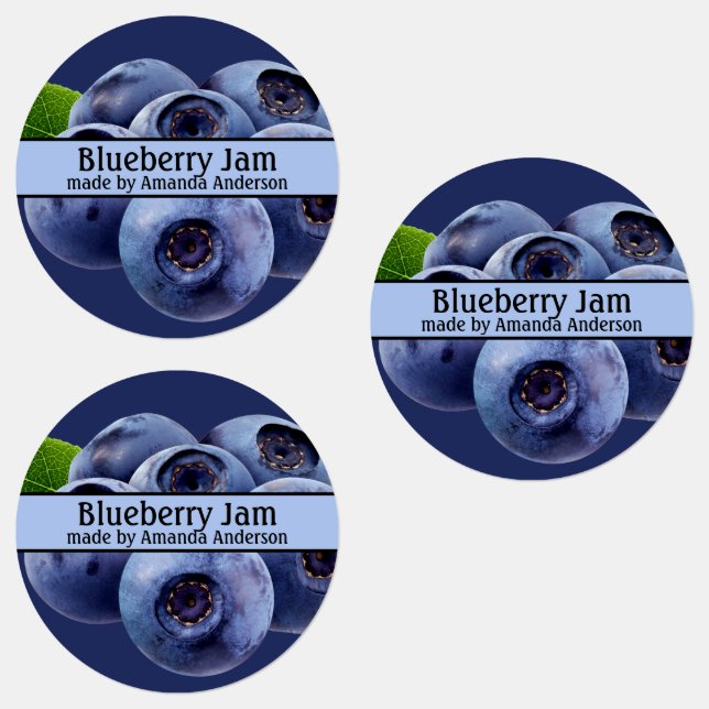 Blueberry Jam Modern Circle Etiketten (Gruppe)