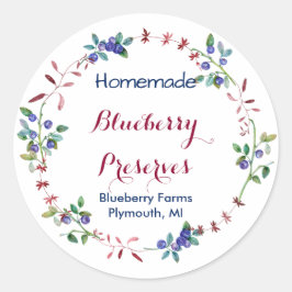 Blueberry Jam Preserve Canning Label Runder Aufkleber