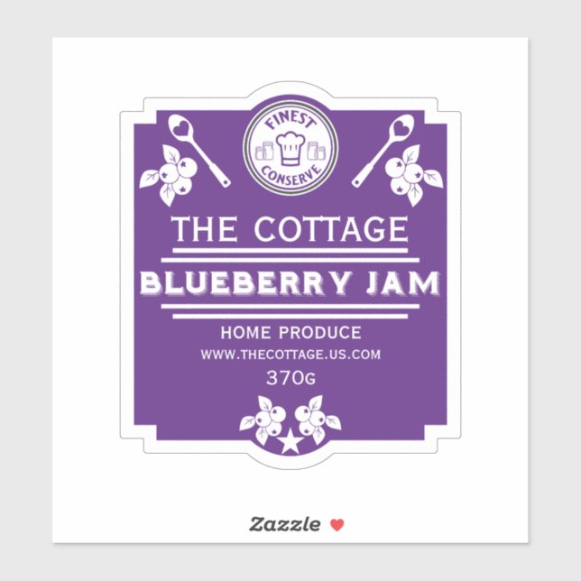 Blueberry Jam Seller Aufkleber (Blatt)