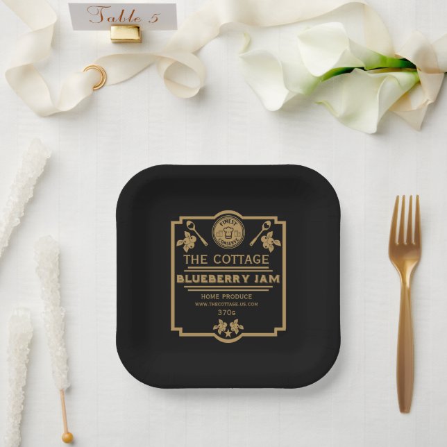 Blueberry Jam Seller Pappteller (Hochzeit)