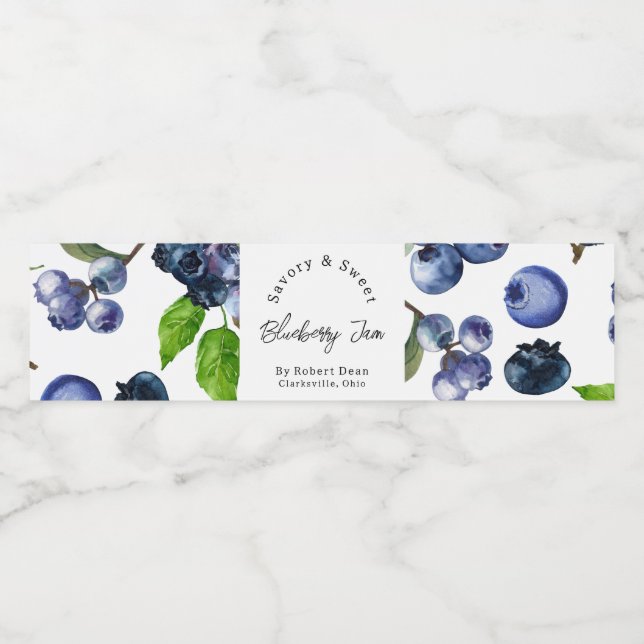 Blueberry-Jam-Wrap-around-Label (Einzelnes Label)