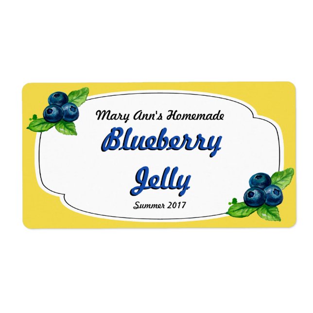 Blueberry Jelly Canning Labels (Vorne)