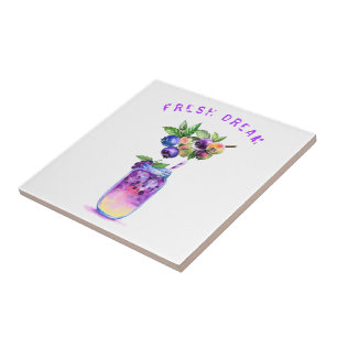 Blueberry Juice Cool Drink Ceramic Tile Fliese