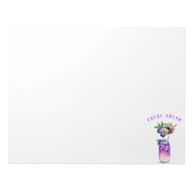 Blueberry Juice Cool Drink Frucht Notepad Notizblock (Vorderseite)