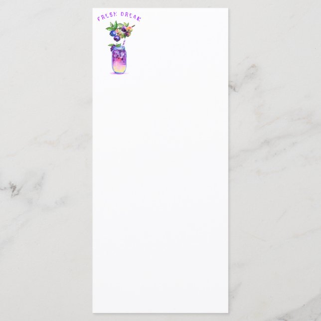 Blueberry Juice Drink Frucht Party Menü Menükarte (Rückseite)