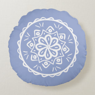 Blueberry Mandala Rundes Kissen