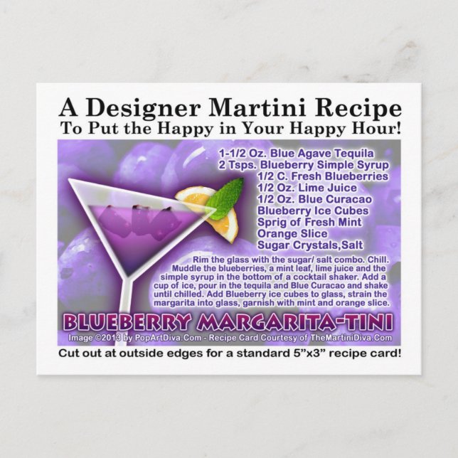 BLUEBERRY MARGARITA RECIPE CARDS POSTKARTE (Vorderseite)