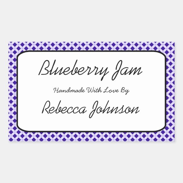 Blueberry-Marmelade-Etikett für benutzerdefinierte Rechteckiger Aufkleber (Vorderseite)