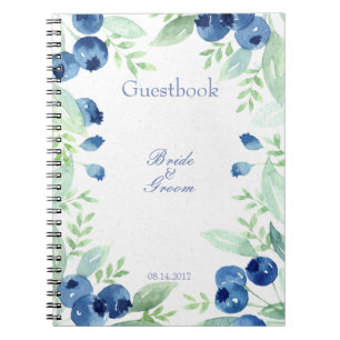 Blueberry Midsommer Rustic Wedding Gästebuch Notizblock