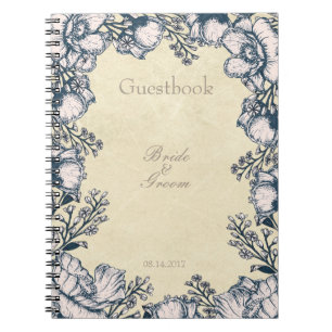 Blueberry Midsommer Rustic Wedding Gästebuch Notizblock