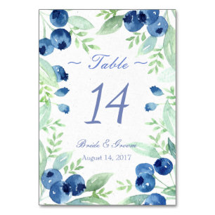 Blueberry Midsummer Rustic Mariage Numéro de table