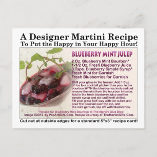 BLUEBERRY MINT JULEP COCKTAIL EMPFANG POSTCARD POSTKARTE