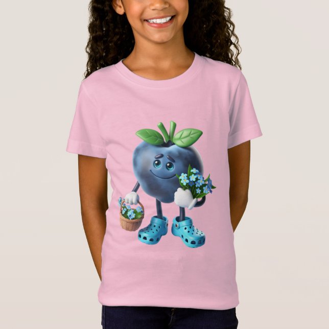Blueberry mit Vergessen-Me-Nots T-Shirt (Vorderseite)