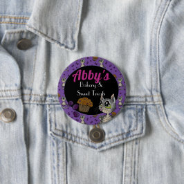 Blueberry Muffin Bloop Cat Custom Bakery Button
