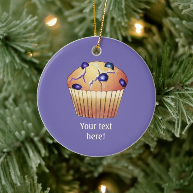 Blueberry Muffin in Liner - Kuchen mit Ihrem Sloga Keramik Ornament (Baum)