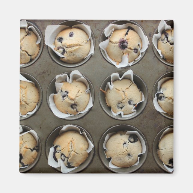 Blueberry Muffin Pfanne Backkuchen Kuchen Magnet (Vorne)
