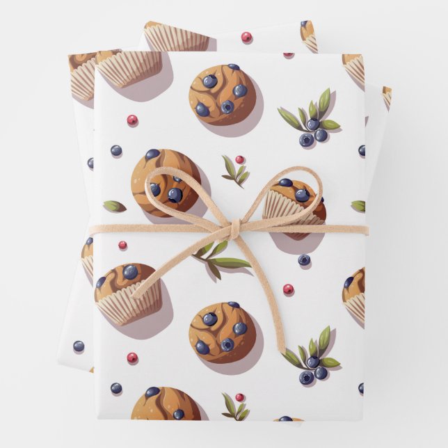 Blueberry Muffins Geschenkpapier Set (Beispiel)