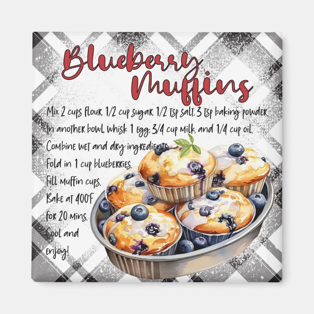 Blueberry Muffins Recipe Magnet (Vorne)
