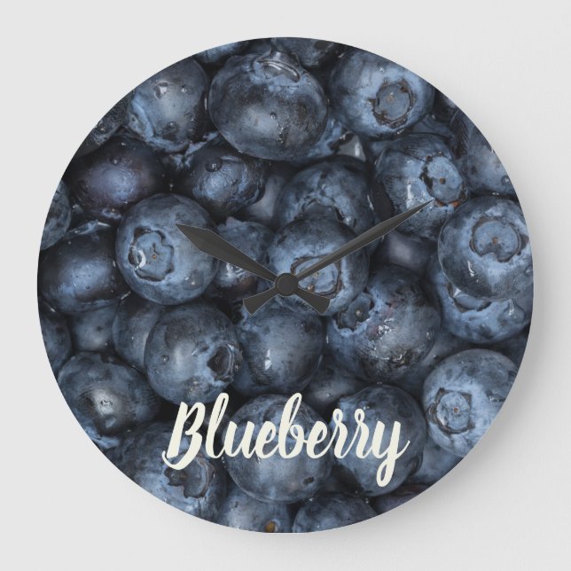 Blueberry Nah Up Detail für Veganer Große Wanduhr (Vorderseite)