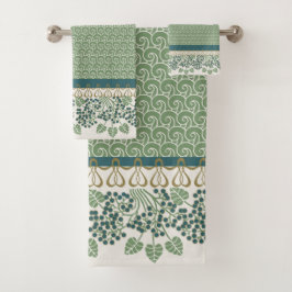 Blueberry Nouveau Art Deco Badetuch Set