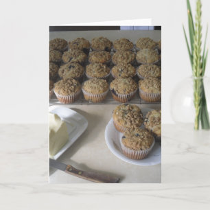 Blueberry Oatfood Muffins Feiertagskarte