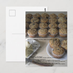 Blueberry Oatfood Muffins Postkarte