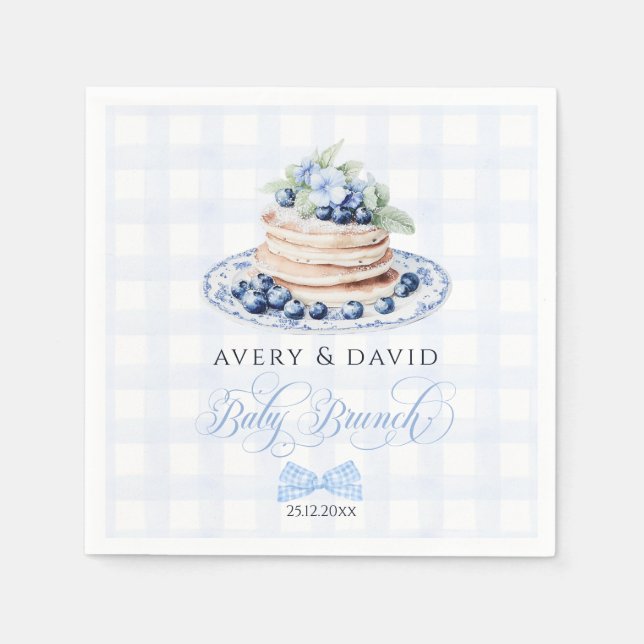 Blueberry Pancake Baby Brunch Baby Shower Boy Serviette (Vorderseite)