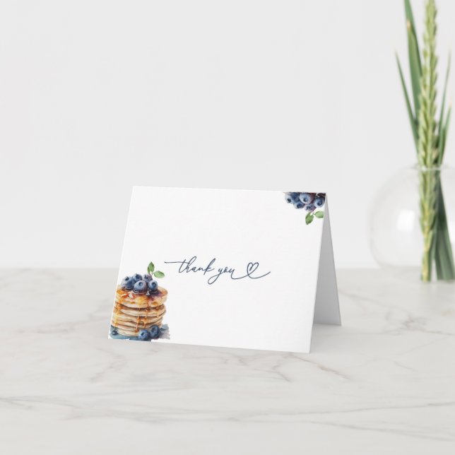 Blueberry Pancakes Baby Dusche Danke Karte (Vorderseite)